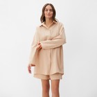 Комплект женский (рубашка, шорты) KAFTAN размер 40-42, бежевый - фото 3138361