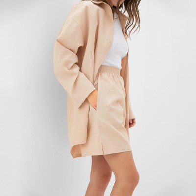 Пижама женская (рубашка, шорты) KAFTAN, размер 48-50, бежевая