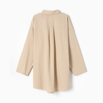 Пижама женская (рубашка, шорты) KAFTAN, размер 48-50, бежевая