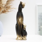 Фигура "Кошка с котенком" черная в золоте, 21х7х7см - фото 320948323