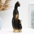Фигурка гипс «Кошка с котенком», чёрная в золоте, 21×7×7 см  (артикул 10228167)  большой выбор товаров оптом и в розницу по низким ценам с доставкой