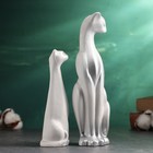 Набор фигур "Кошки" белые в серебре, 11х23х6см - фото 24459693