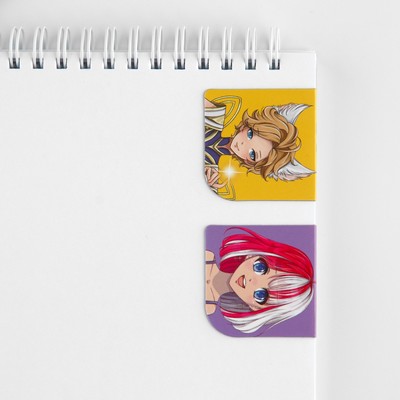 Закладки магнитные для книг, 2 шт. «Аниме»