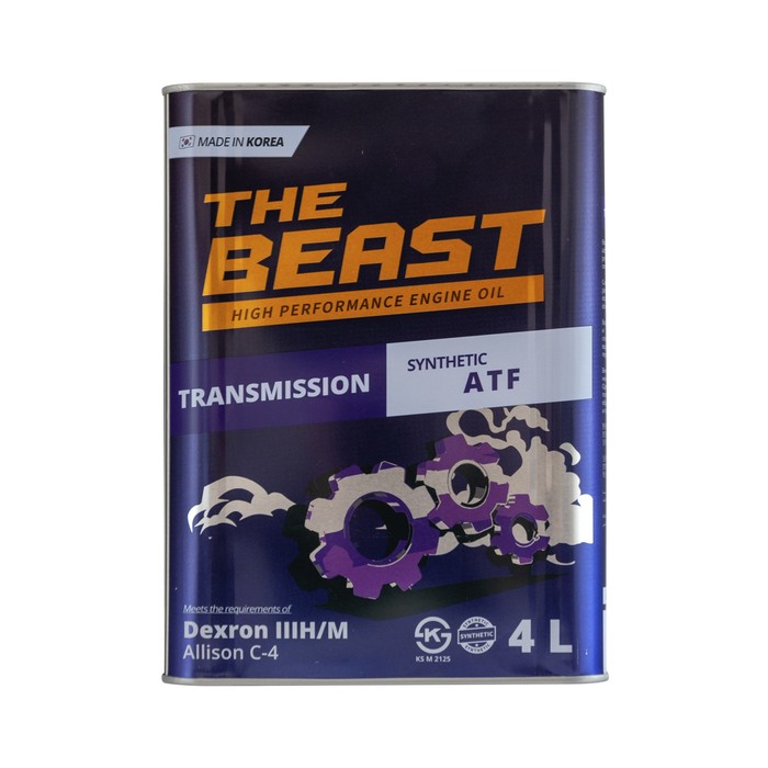 Масло трансмиссионное THE BEAST ATF 3, синтетическое, 4 л