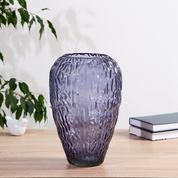 Ваза «Линда», h=28×17 см, d=11.5 см, стекло, фиолетовая - Фото 1