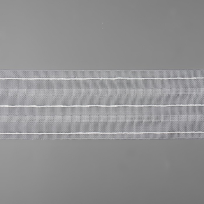 Шторная лента, органза, 7 см, 50 ± 1 м, цвет прозрачный