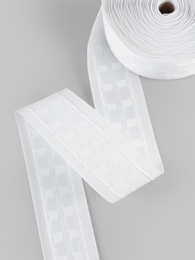 Шторная лента, матовая, 7 см, 30±1 м, белая