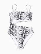 Купальник женский слитный с вырезом на животе MINAKU, размер 42, со змеиным принтом - Фото 6