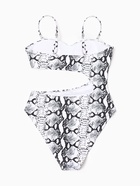 Купальник женский слитный с вырезом на животе MINAKU, размер 48, со змеиным принтом - Фото 10