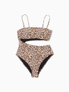 Купальник женский слитный с вырезом на животе MINAKU, размер 42, с леопардовым принтом - Фото 7