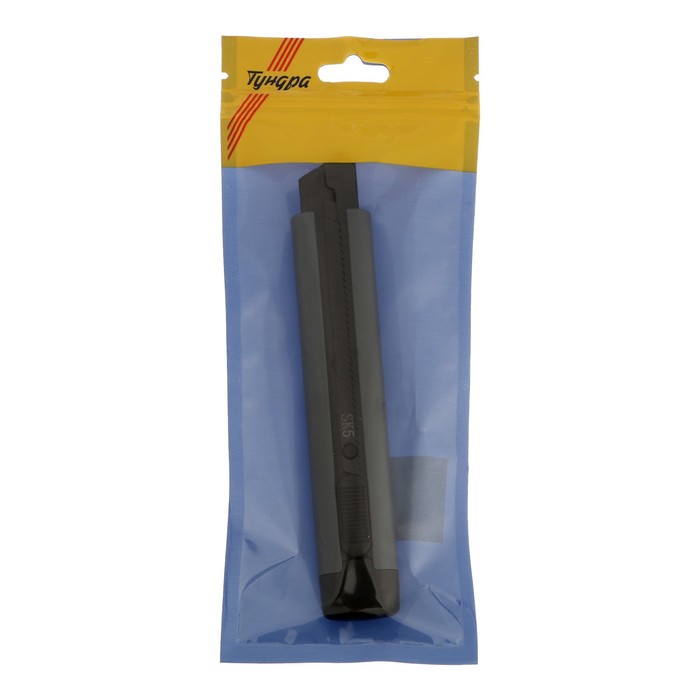 Нож ТУНДРА, корпус ABS пластик, металлическая направляющая, лезвие SK-5, 18 мм, МИКС