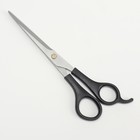 Ножницы парикмахерские с упором, лезвие — 7 см, цвет чёрный - фото 11871535
