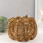 Подсвечник пластик на 1 свечу "Тыква" натуральный 11х26х19 см - фото 23526312