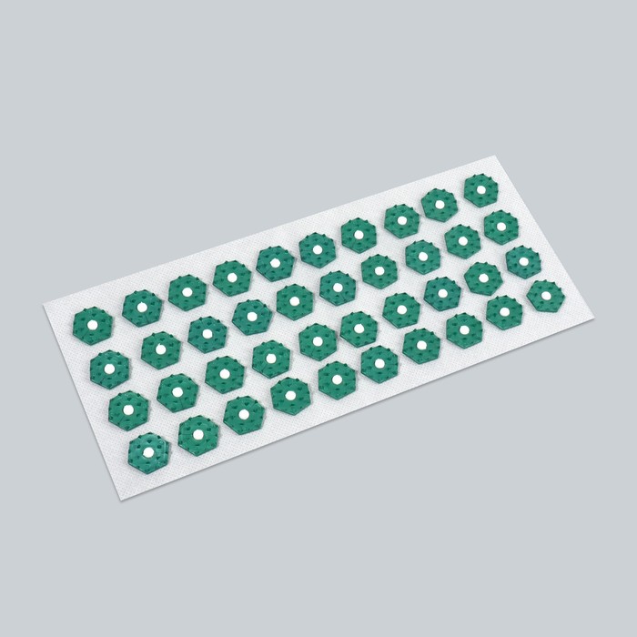 Ипликатор-коврик, основа спанбонд, 40 модулей, 14 × 32 см, цвет белый/зелёный - фото 1907994959
