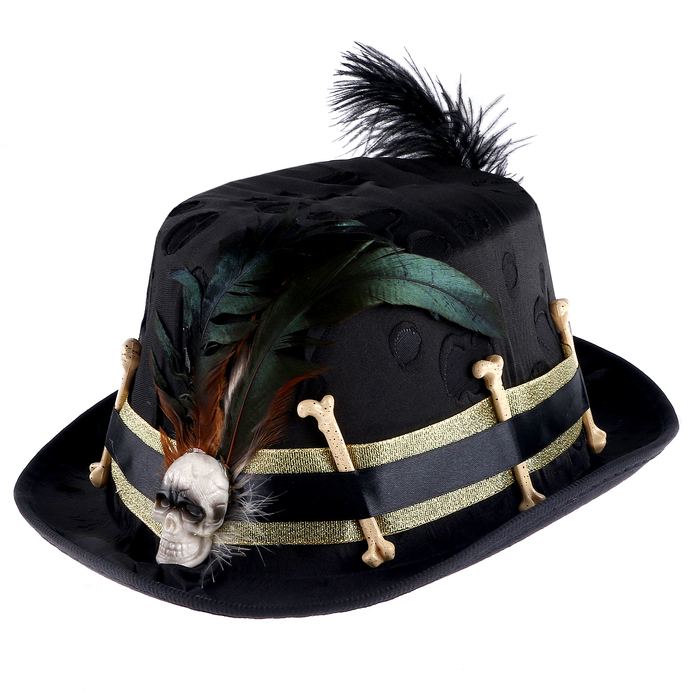 Карнавальная шляпа "Пират" с пером, р-р 56-58