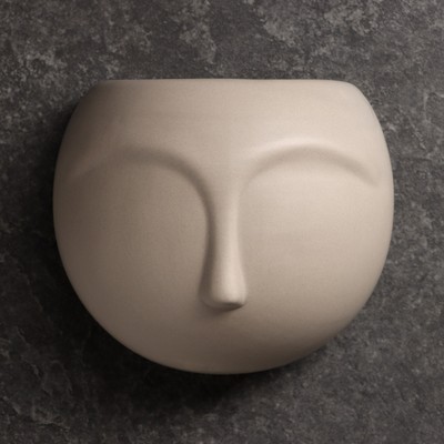 Кашпо для цветов «Силуэт», 12×8×11 см, керамика, подвесное, бежевое