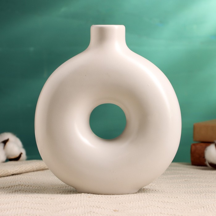 Ваза TAKE IT EASY «Линд», 21×17×7 см, керамика, белая - Фото 1