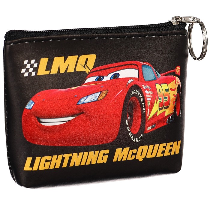 Кошелек детский для мальчика на молнии, кожзам, 11.5×2.5×8 см, Тачки - Фото 1