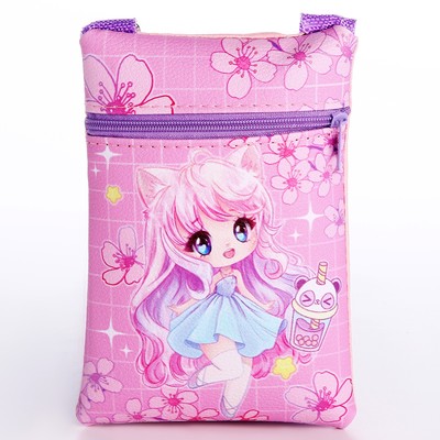 Подарочный набор для девочки Kawaii, сумка, значок, розовый