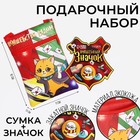 Подарочный набор детский «Волшебство рядом», сумка, значок, цвет красный - фото 320949615