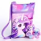 Подарочный набор для девочки Unicorn team, сумка, значок, цвет сиреневый - Фото 2