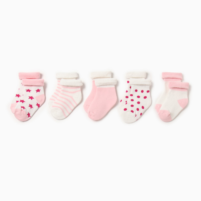 Набор детских носков 5 пар MINAKU Нежность, цв.розовый, р-р 11-14 см