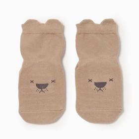 Носки детские MINAKU со стопперами цв. коричневый, р-р 11-12 см
