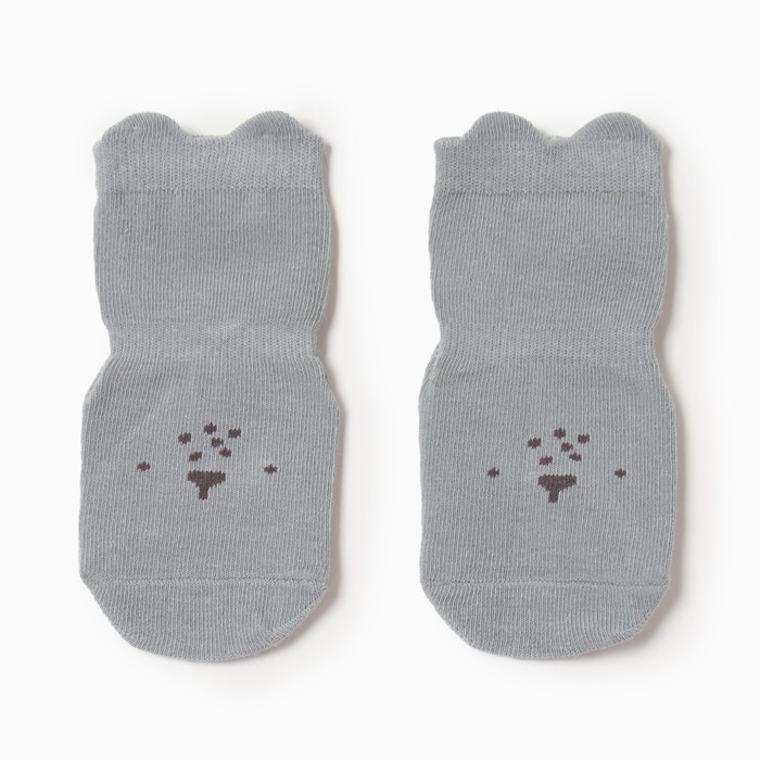 Носки детские MINAKU со стопперами цв. серый, р-р 11-12 см - Фото 1