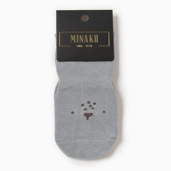 Носки детские MINAKU со стопперами, цв.серый, р-р 13-14 см
