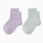 Набор женских носков KAFTAN Base, 2 пары, размер 36-39 (23-25 см) мятный/сиреневый - фото 8475617