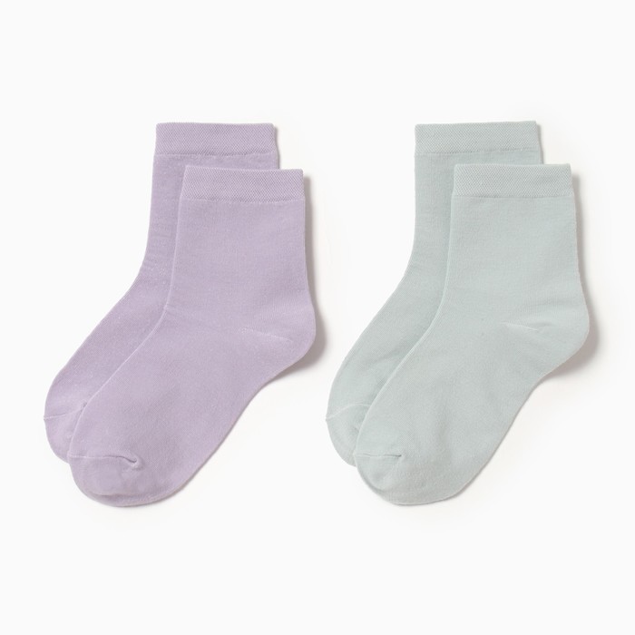 Набор женских носков KAFTAN Base, 2 пары, размер 36-39 (23-25 см) мятный/сиреневый - Фото 1
