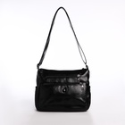 Сумка женская кросс-боди на молнии, 26×15×19 см, чёрная - Фото 2