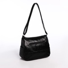 Сумка женская кросс-боди на молнии, 26×15×19 см, чёрная - Фото 3