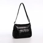 Сумка женская кросс-боди на молнии, 26×15×19 см, чёрная - Фото 4