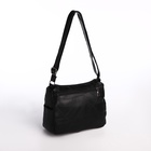 Сумка женская кросс-боди на молнии, 25×11×22 см, чёрная - Фото 3
