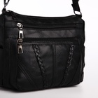 Сумка женская кросс-боди на молнии, 25×11×22 см, чёрная - Фото 5