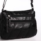 Сумка женская кросс-боди на молнии, 25×11×20 см, чёрная - Фото 5