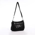 Сумка женская кросс-боди на молнии, 26×10×20 см, чёрная - Фото 4