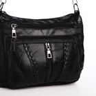 Сумка женская кросс-боди на молнии, 26×10×20 см, чёрная - Фото 5