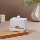 Органайзер для ватных палочек, с крышкой, 9×6.5×7.5 см, белый - Фото 2