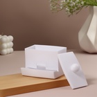 Органайзер для ватных палочек, с крышкой, 9×6.5×7.5 см, белый - Фото 4