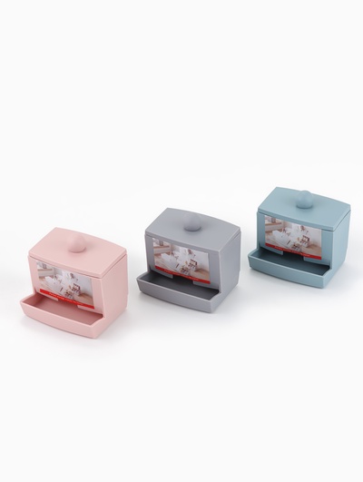 Органайзер для ватных палочек, с крышкой, 9×6.5×7.5 см, МИКС