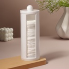 Органайзер для хранения ватных дисков, с крышкой, d=7×19.5 см, белый - Фото 2