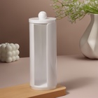 Органайзер для хранения ватных дисков, с крышкой, d=7×19.5 см, белый - Фото 3