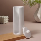 Органайзер для хранения ватных дисков, с крышкой, d=7×19.5 см, белый - Фото 4