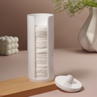 Органайзер для хранения ватных дисков, с крышкой, d=7×19.5 см, белый - Фото 5