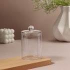 Органайзер для ватных дисков, с крышкой, d=6.7×11 см, прозрачный - Фото 3