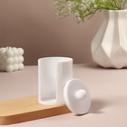 Органайзер для ватных дисков, с крышкой, d=6.7×11 см, белый - Фото 4