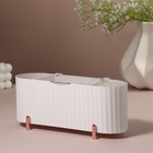 Органайзер для хранения, с крышкой, 3 секции, 21×8×9 см, цвет белый, розовое-золото - Фото 3