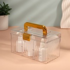 Органайзер для хранения косметических принадлежностей «LIGHT», сундук с крышкой, съёмные перегородки, 21.5×12×12 см, цвет МИКС - фото 23541536